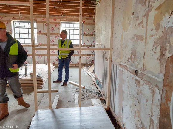 Space for the new disabled access lift to the offices on the first floor