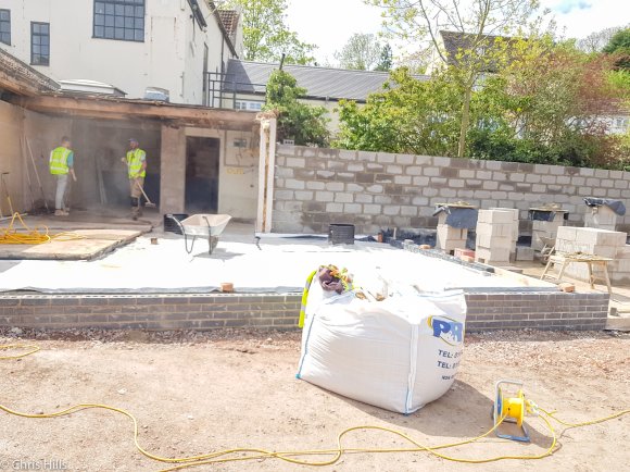 Part of the new kitchen and toilets